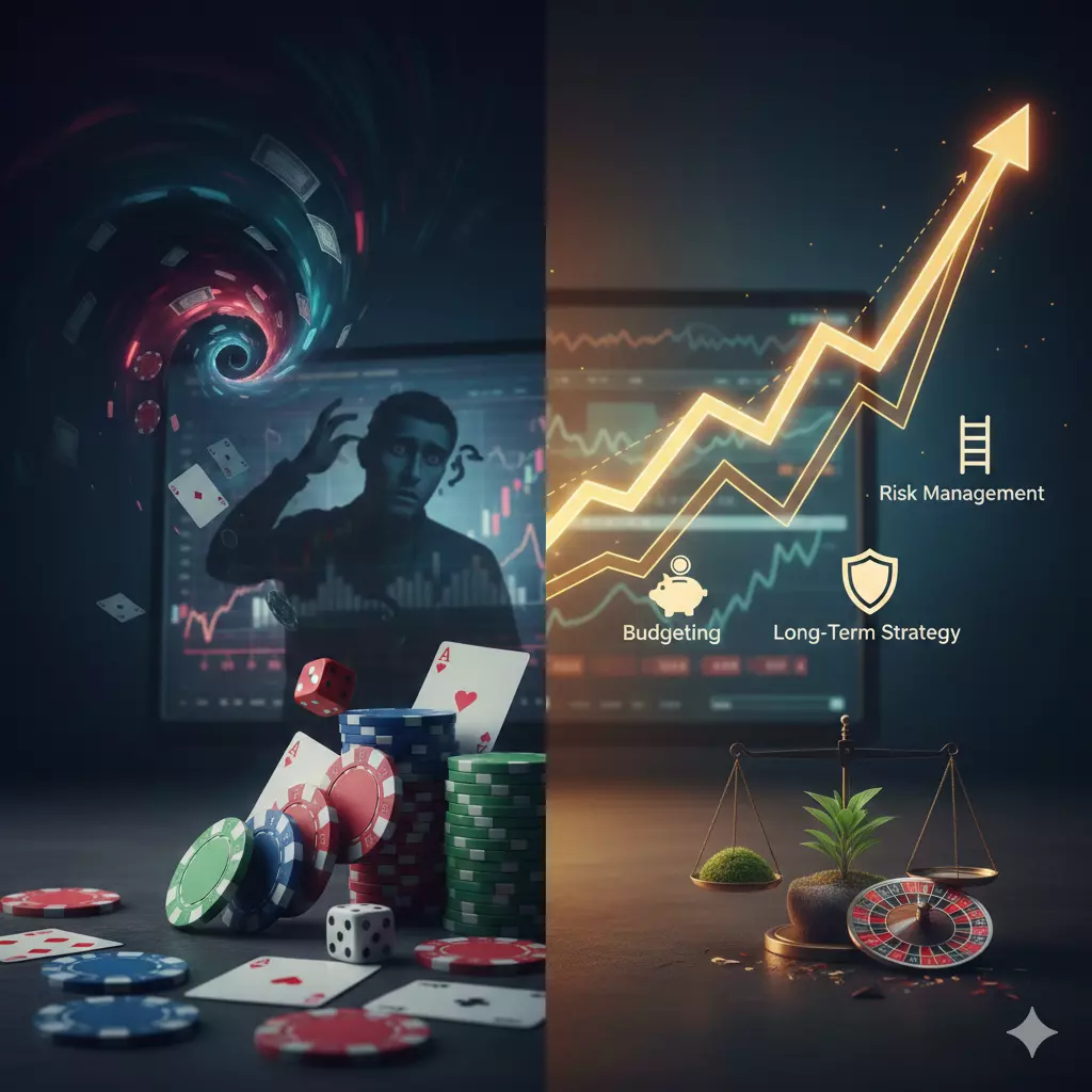 賭徒謬誤心理陷阱與資金管理策略對比圖解說明
